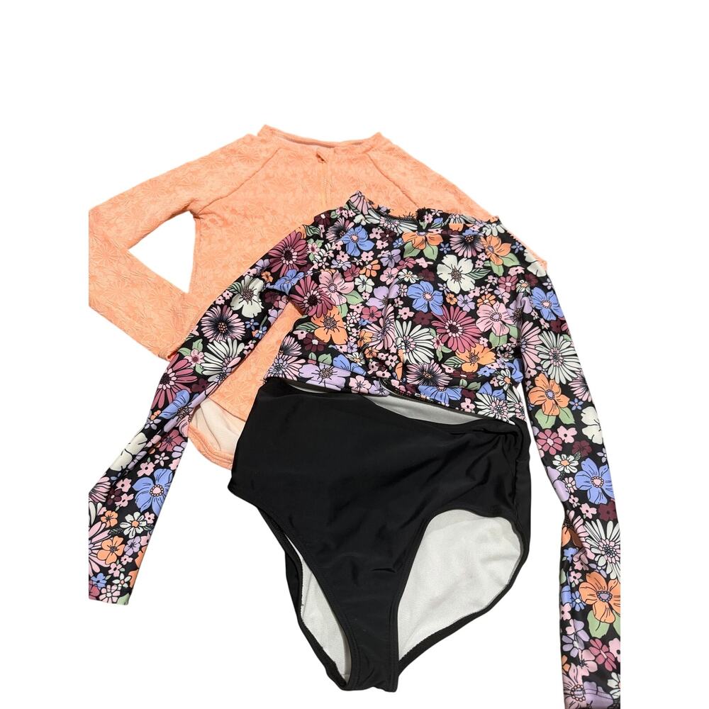 Paisley Lane Girls Floral Long Sleeve One Piece Swimsuit Bundle Size 10